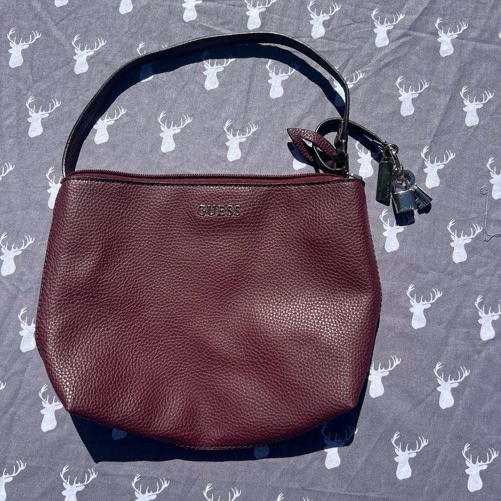 GUESS Deep Burgundy Shoulder Bag